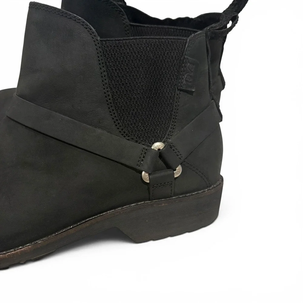Teva De La Vina Dos Chelsea Boots Black Waterproof Leather Women's 10 Boots